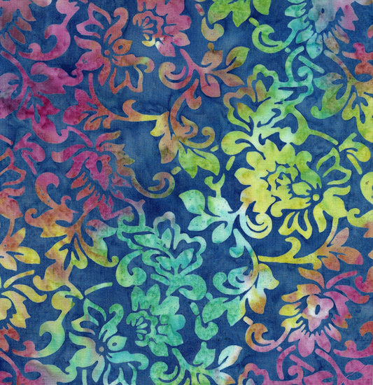 Ornate Gems - Large Floral-Multi | 100% Cotton Island Batik Fabric