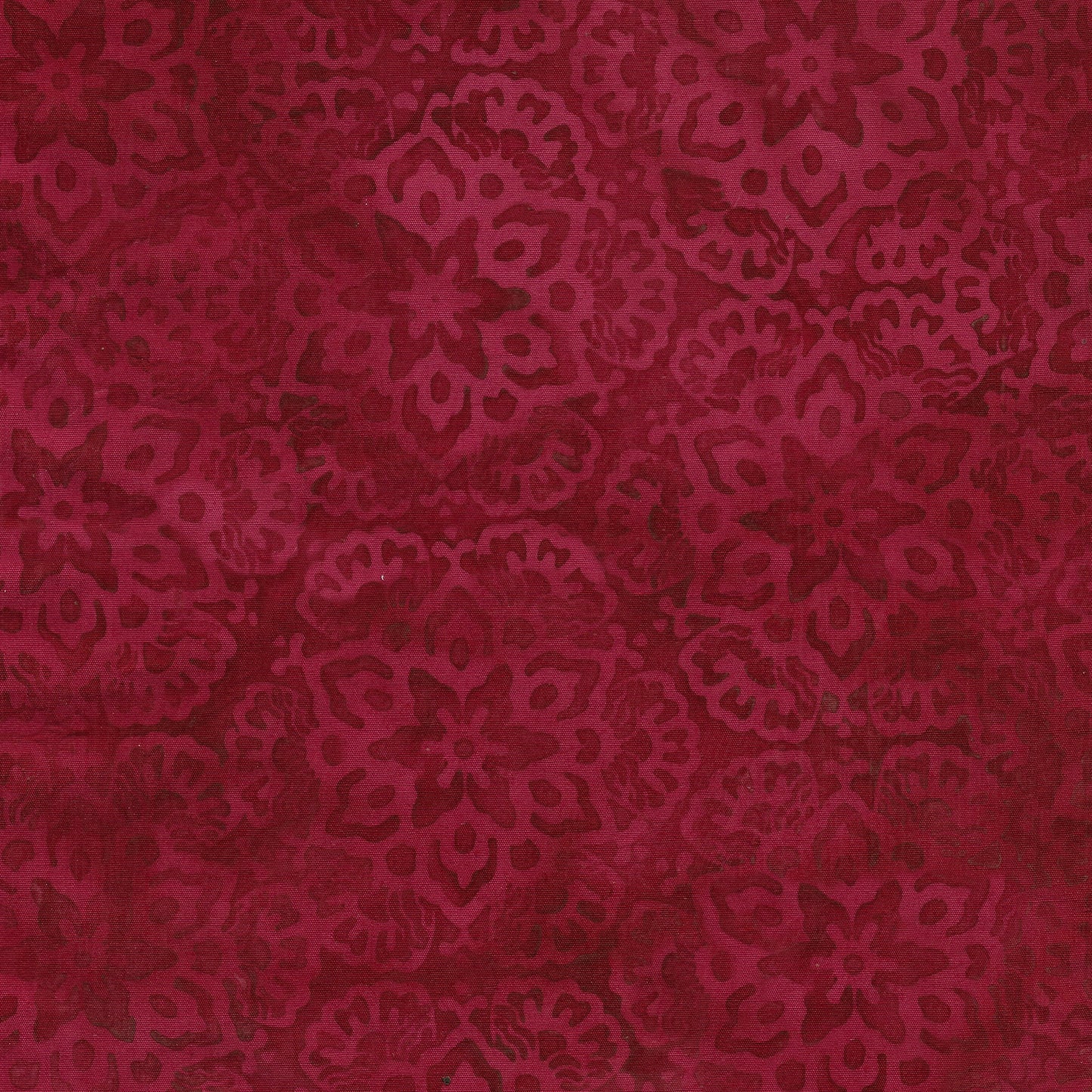 Ornate Gems - Floral Outlines - Dark Pink| 100% Cotton Island Batik Fabric