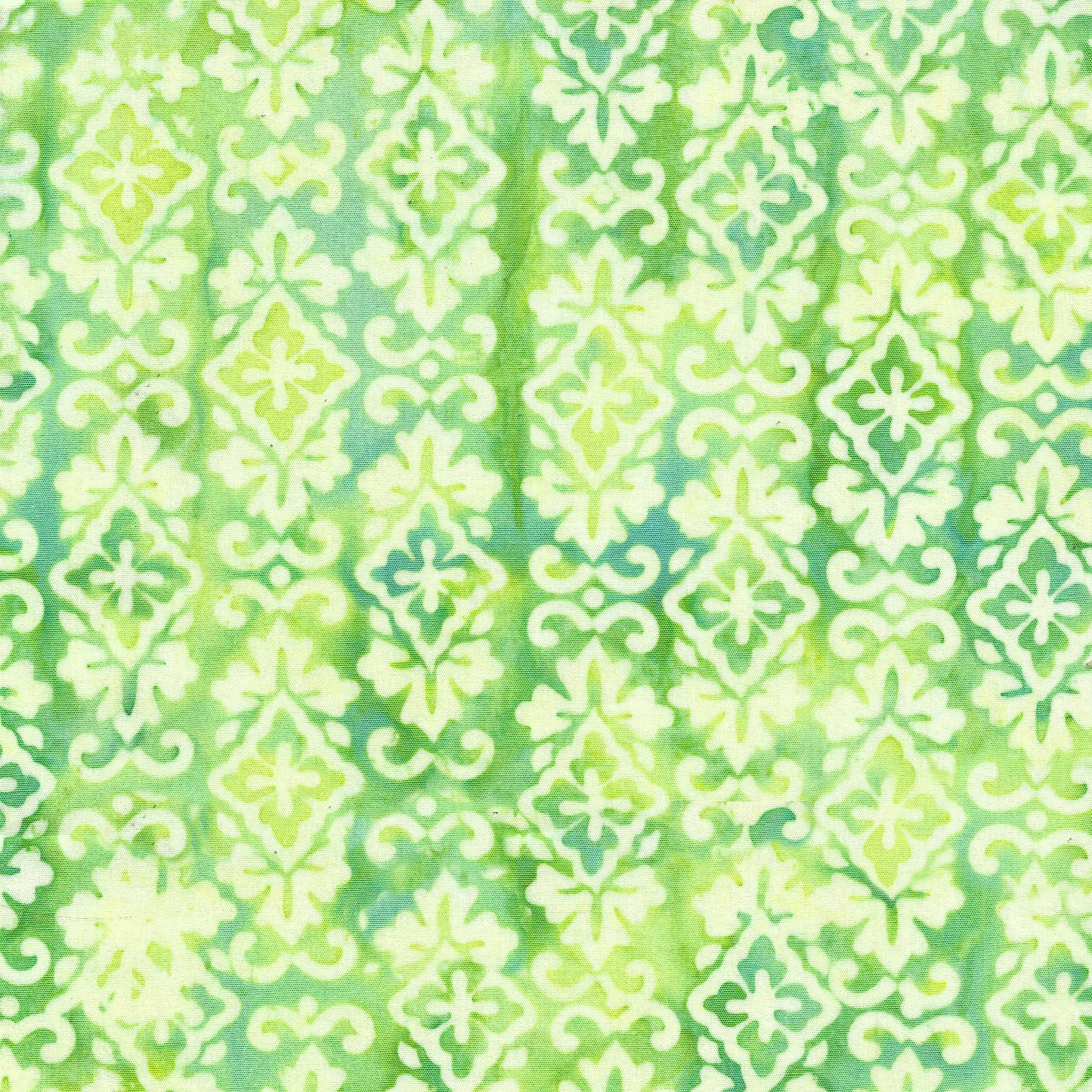 Ornate Gems - Medallion Bands - Green| 100% Cotton Island Batik Fabric