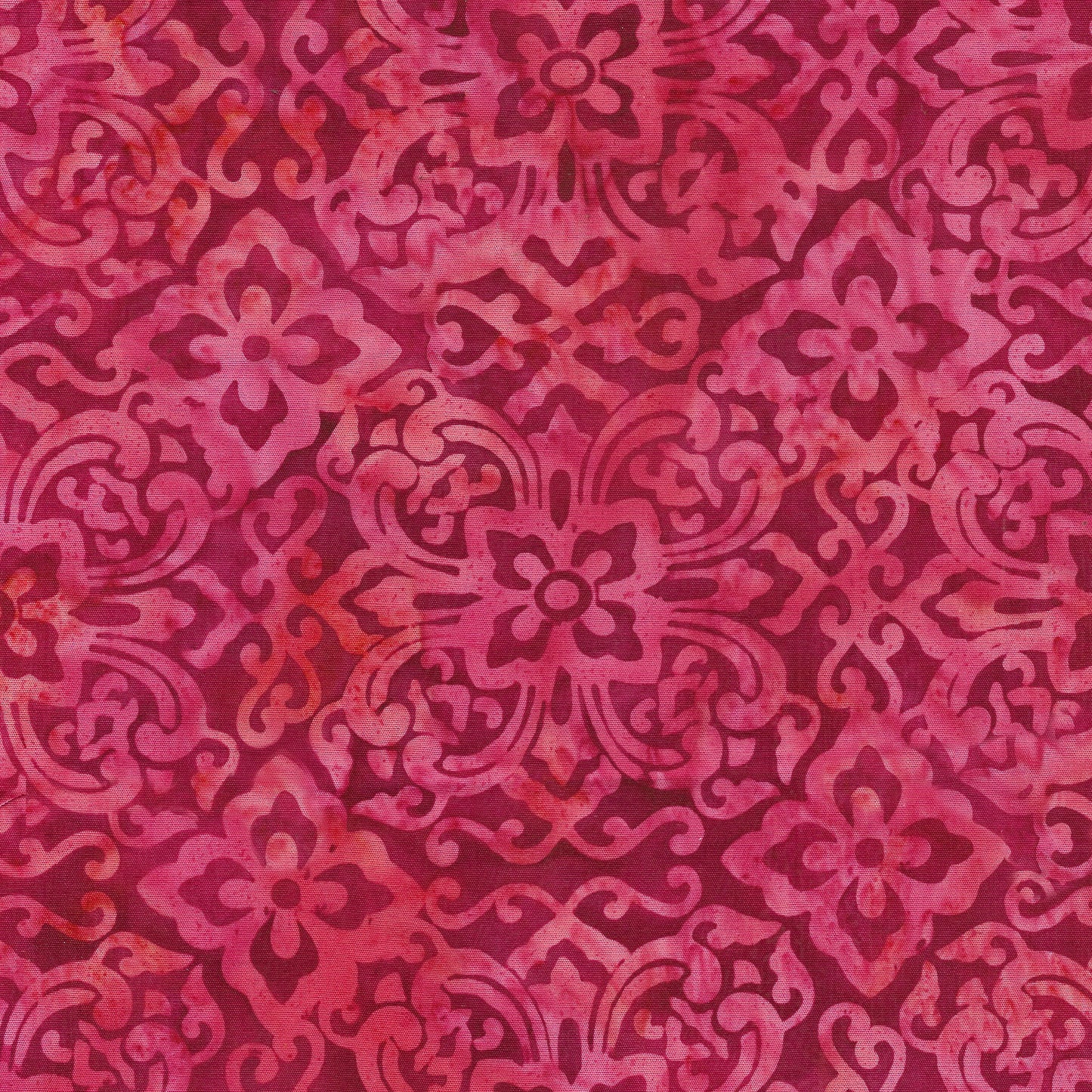 Ornate Gems - Floral Medallions - Pink| 100% Cotton Island Batik Fabric