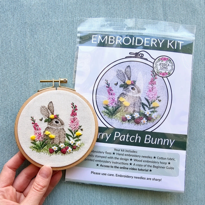 Berry Patch Bunny - Hand Embroidery Kit