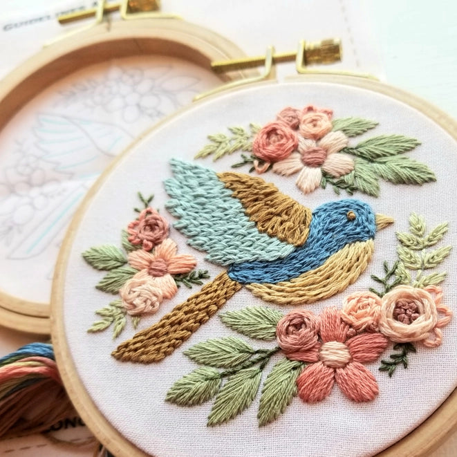 Bluebird Sampler - Beginner Hand Embroidery Kit