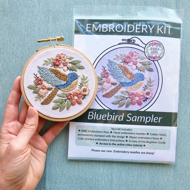 Bluebird Sampler - Beginner Hand Embroidery Kit