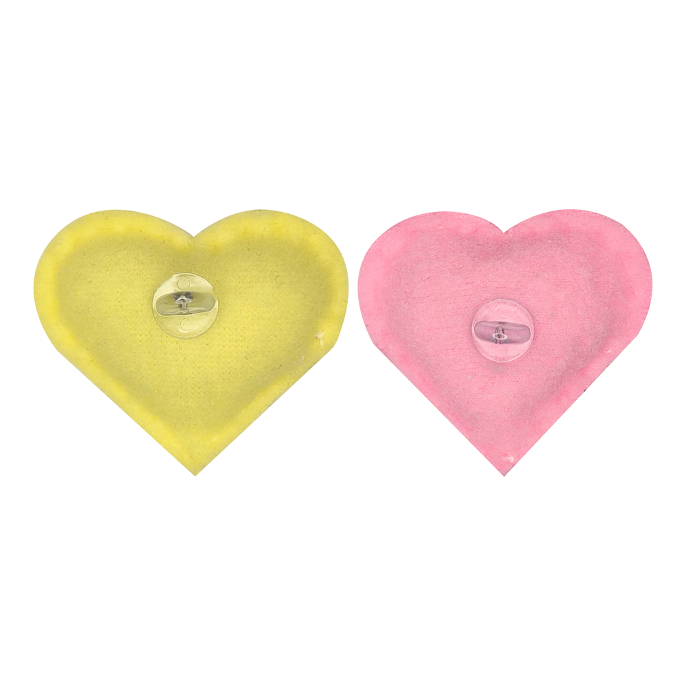 Candy Hearts Felt Pin Sewing Kits - Pink & Yellow