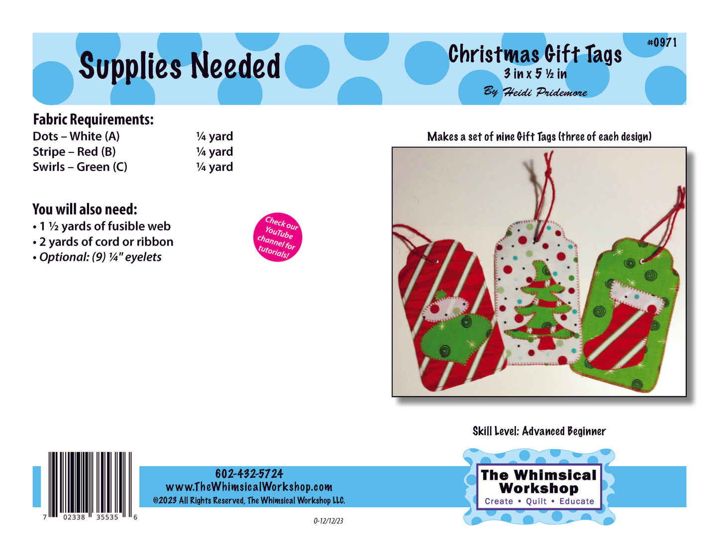 Christmas Gift Tags - Digital Download Pattern