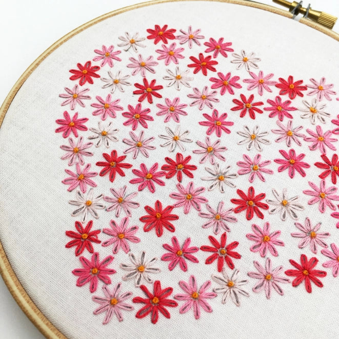 Heart and Flower - Hand Embroidery Kit