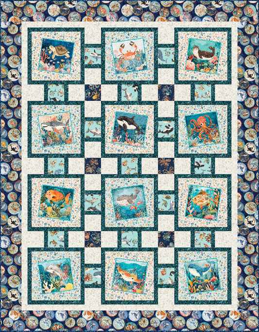 Deep Blue Sea Pieced Quilt Pattern