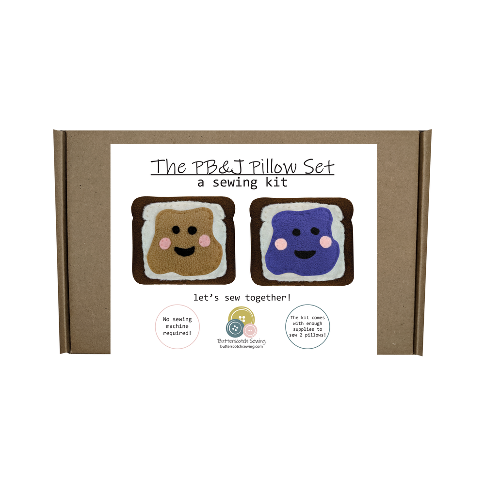 Peanut Butter and Jelly Felt Pillows Sewing Kit