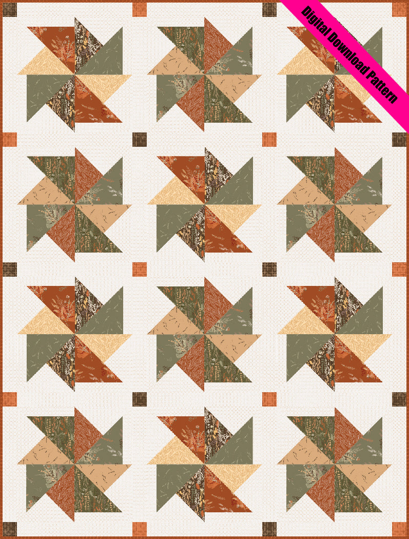 Prairie Pinwheels Pieced Quilt Pattern