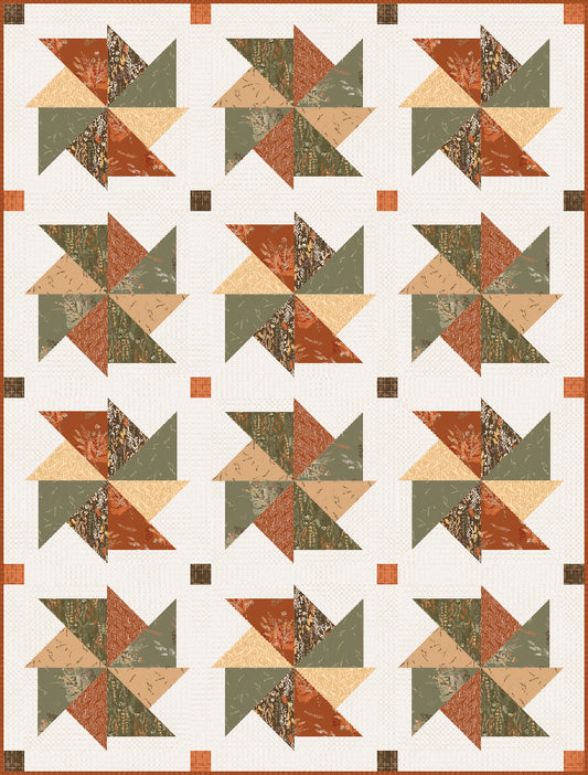 Prairie Pinwheels Pieced Quilt Pattern