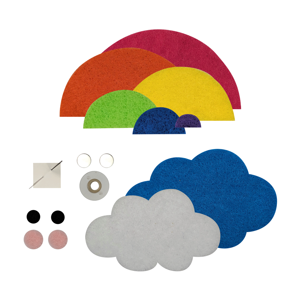 Rainbow and Cloud Felt Magnets Sewing Kit