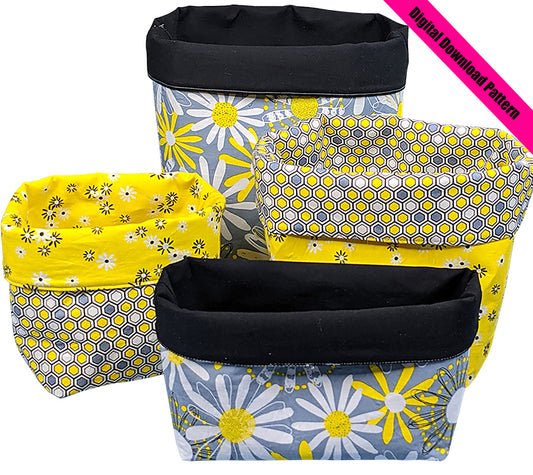 Stacking Fabric Baskets - Digital Download Pattern